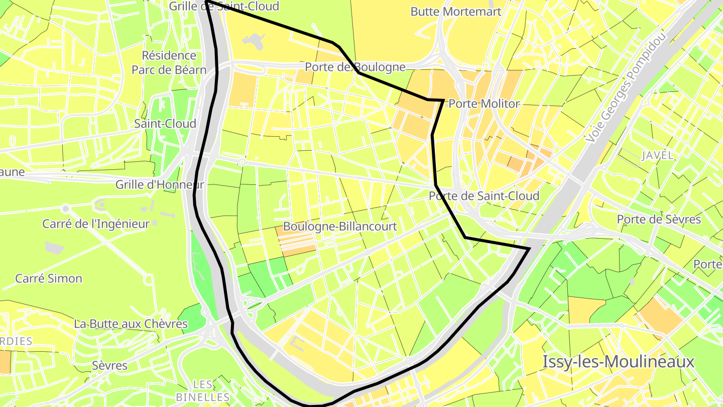Carte des prix de l'immobilier Boulogne-Billancourt