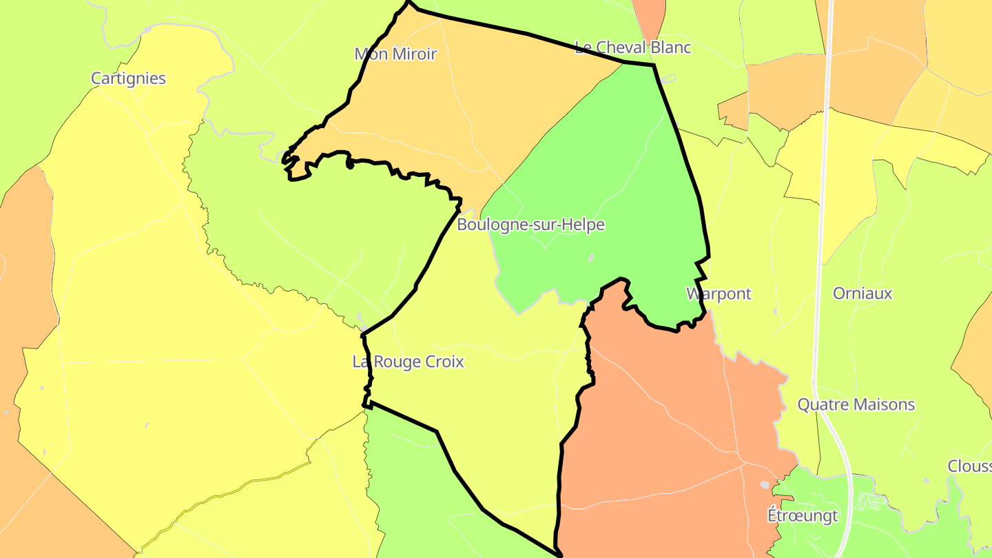 Carte des prix de l'immobilier Boulogne-sur-Helpe
