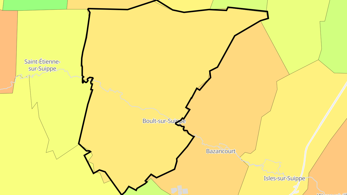Carte des prix de l'immobilier Boult-sur-Suippe