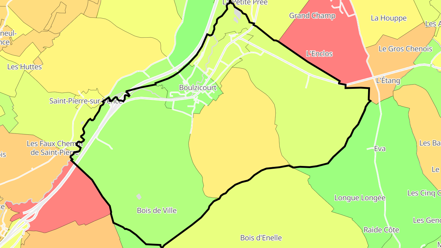 Carte des prix de l'immobilier Boulzicourt