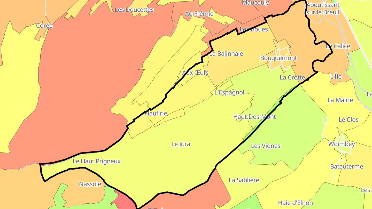 Carte des prix de l'immobilier Bouquemont
