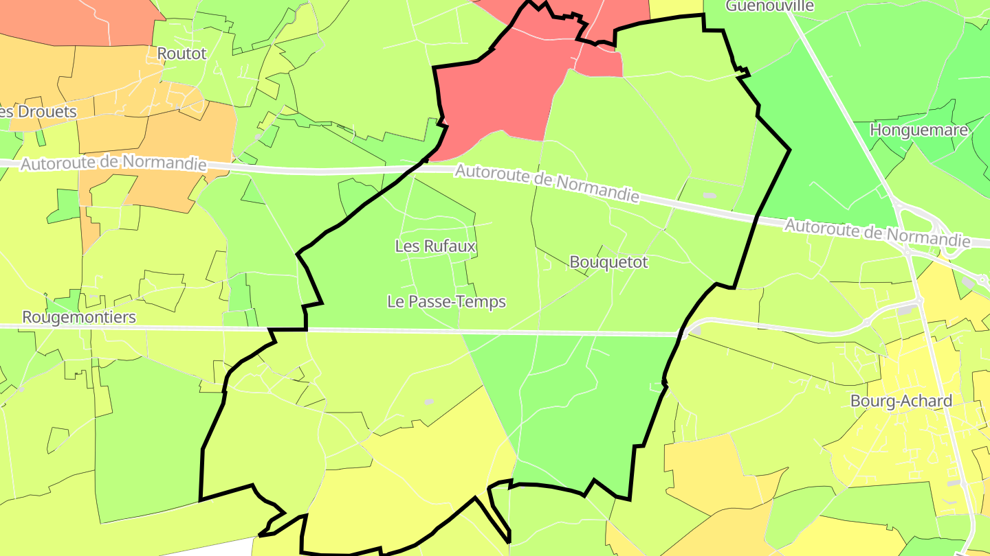 Carte des prix de l'immobilier Bouquetot