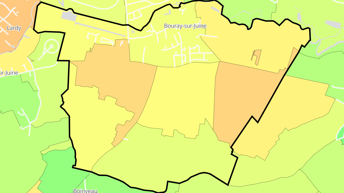 Carte des prix de l'immobilier Bouray-sur-Juine