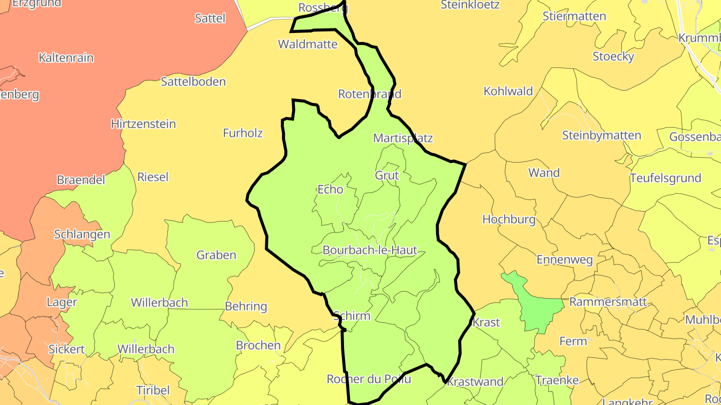 Carte des prix de l'immobilier Bourbach-le-Haut