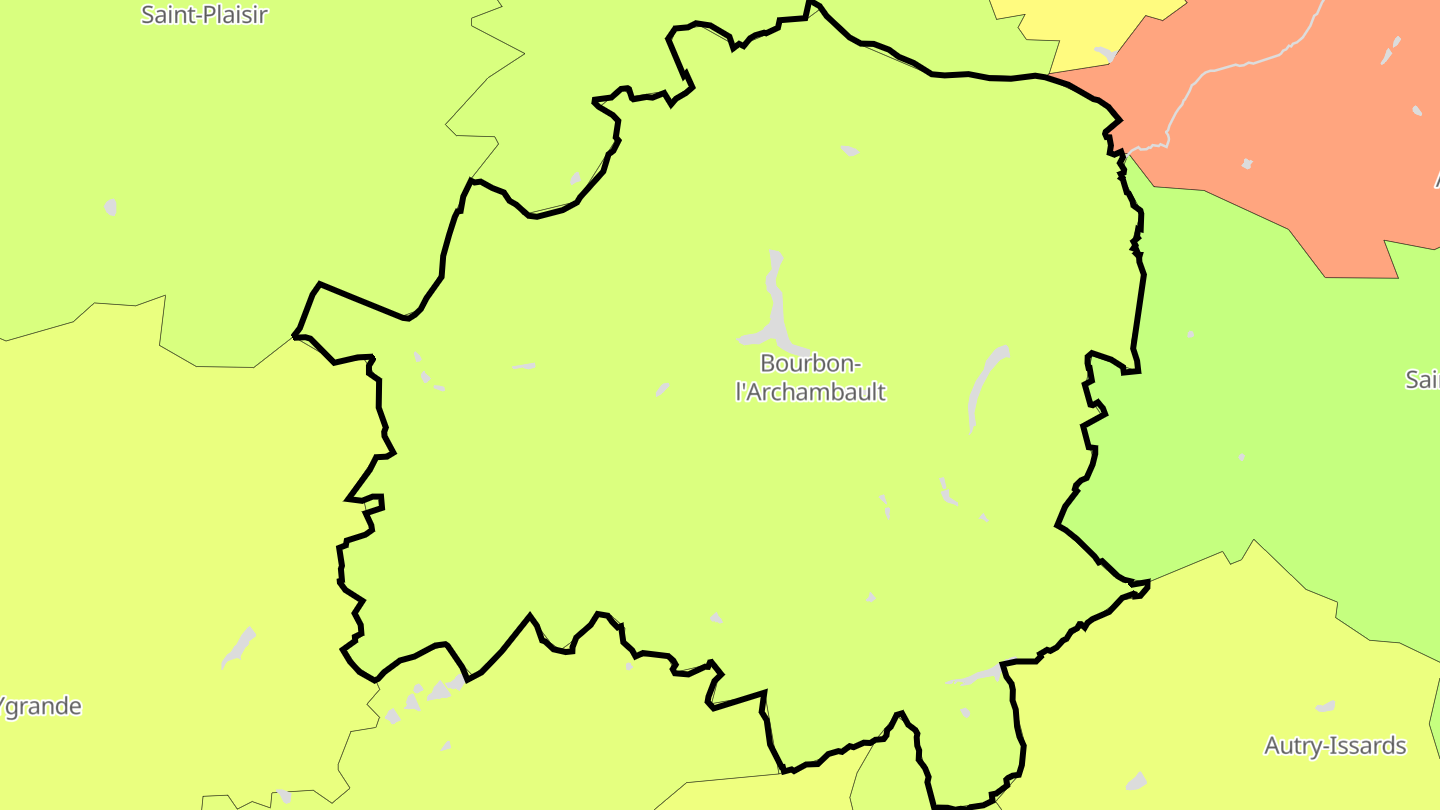 Carte des prix de l'immobilier Bourbon-l'Archambault