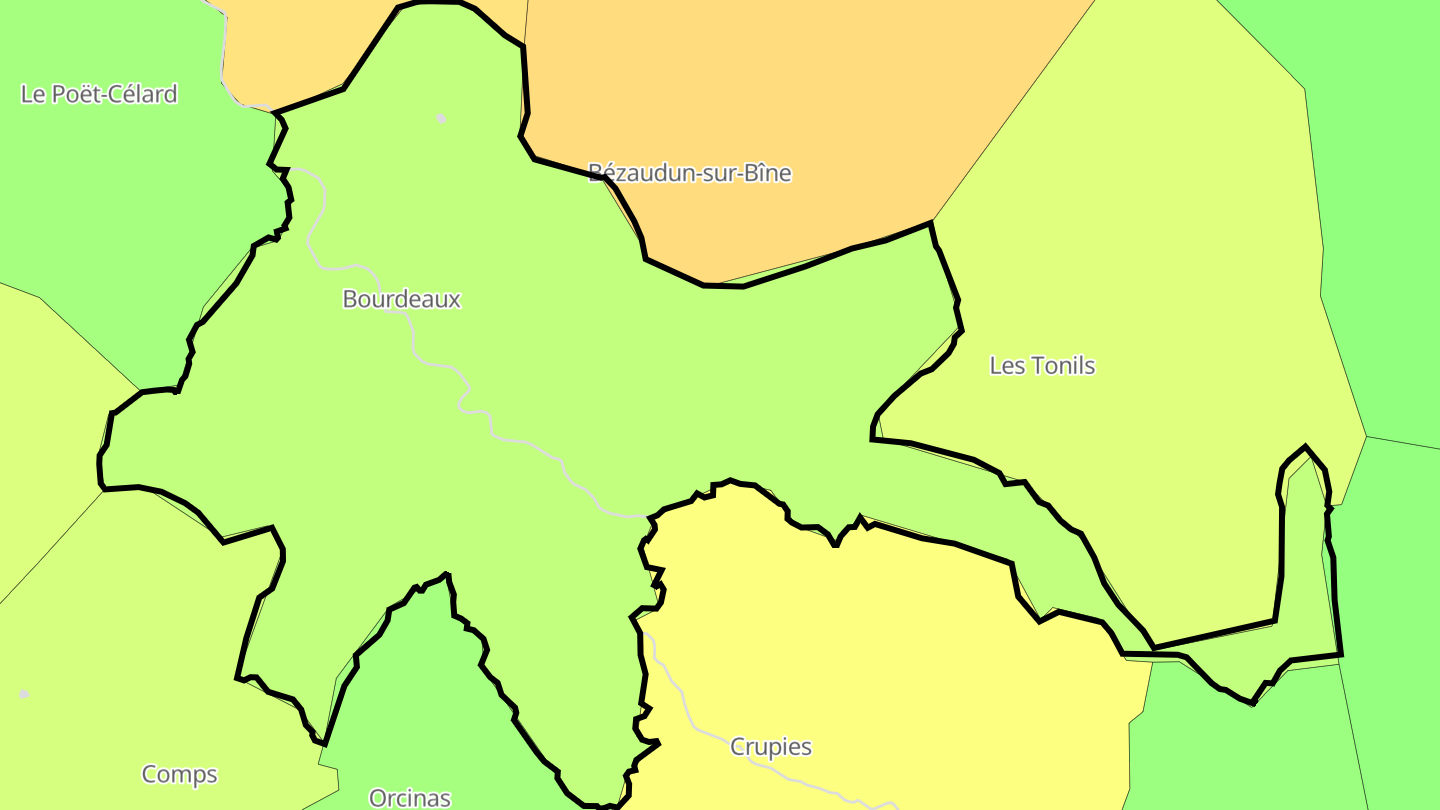 Carte des prix de l'immobilier Bourdeaux