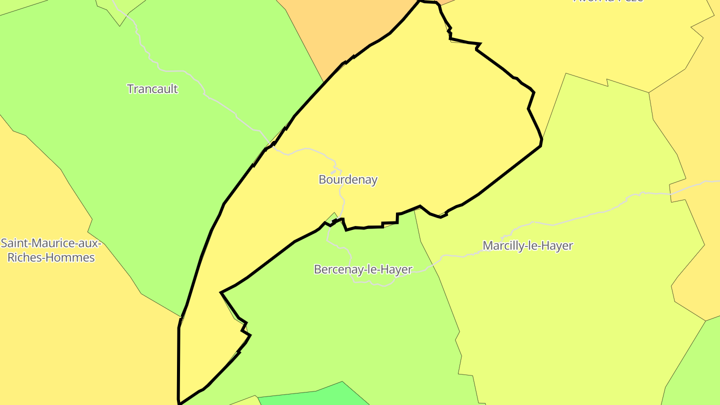 Carte des prix de l'immobilier Bourdenay