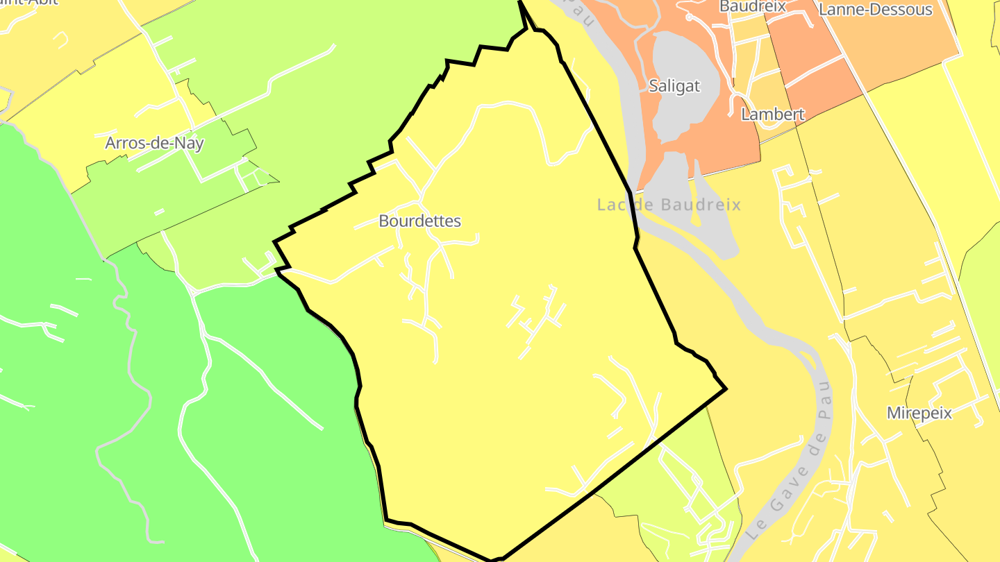 Carte des prix de l'immobilier Bourdettes
