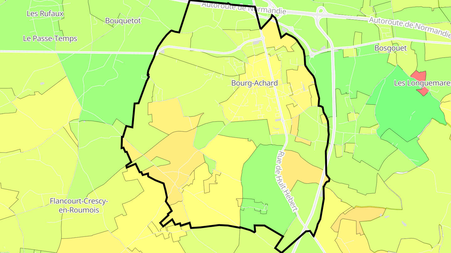 Carte des prix de l'immobilier Bourg-Achard