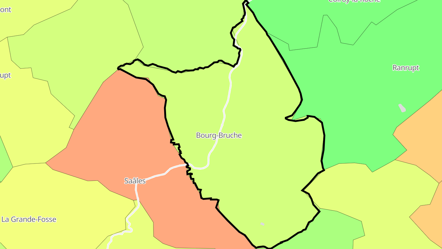 Carte des prix de l'immobilier Bourg-Bruche