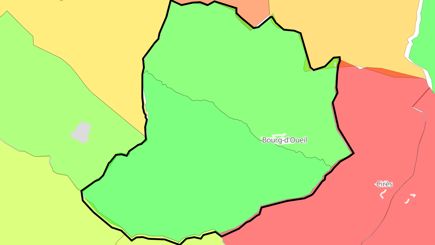 Carte des prix de l'immobilier Bourg-d'Oueil