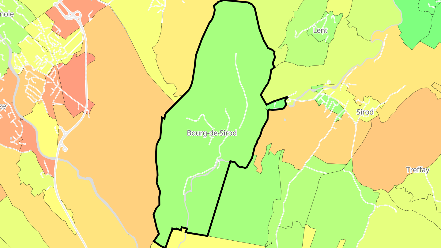 Carte des prix de l'immobilier Bourg-de-Sirod