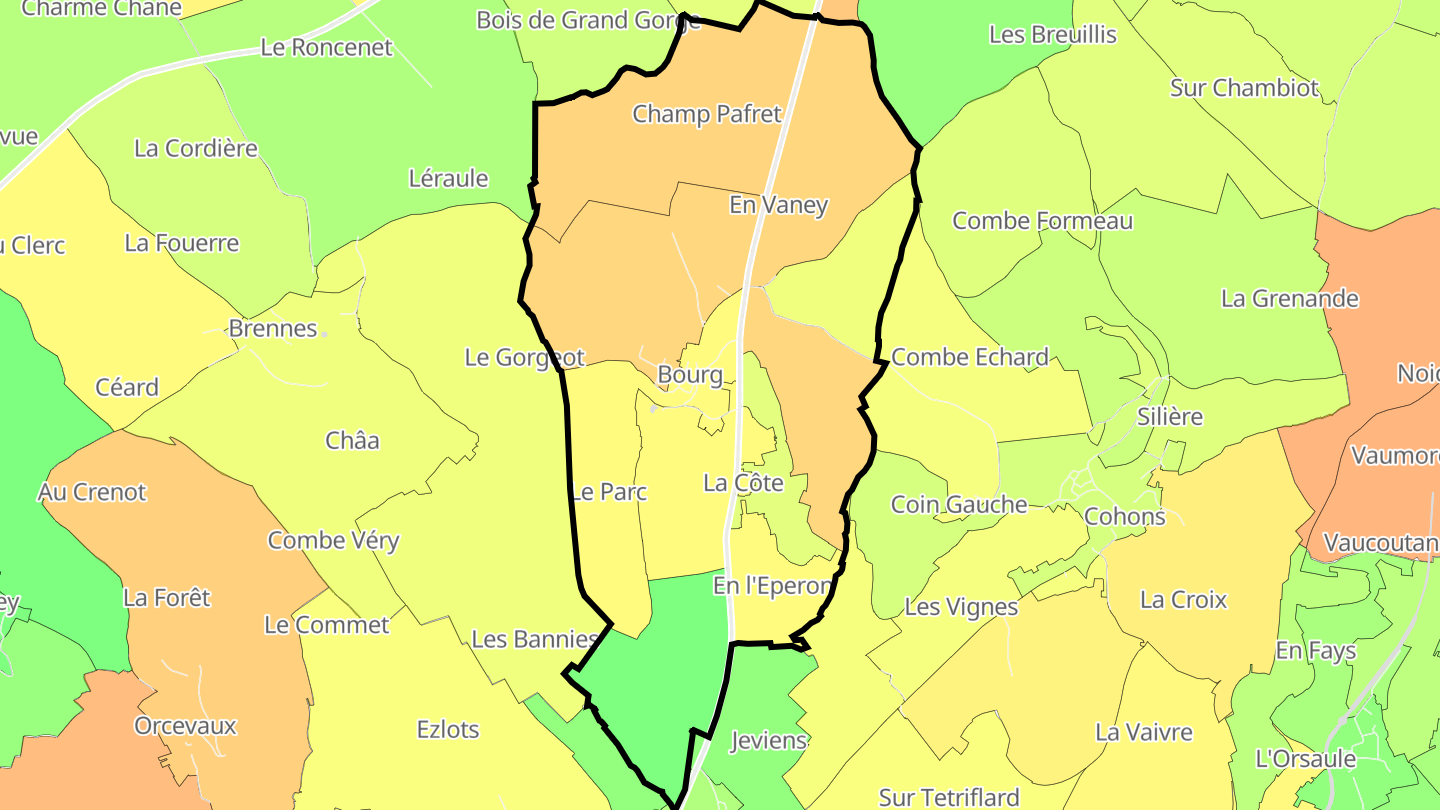 Carte des prix de l'immobilier Bourg