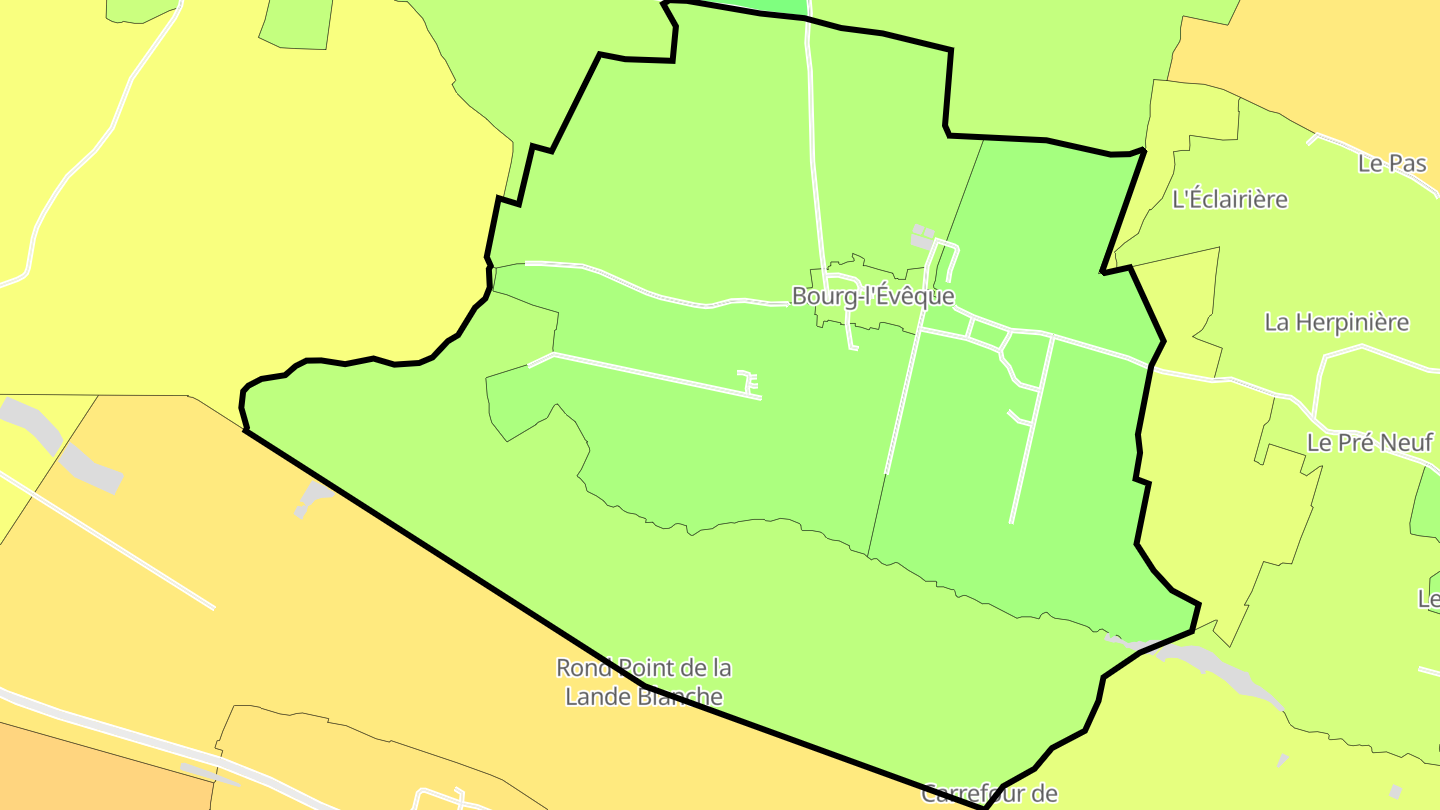 Carte des prix de l'immobilier Bourg-l'Évêque