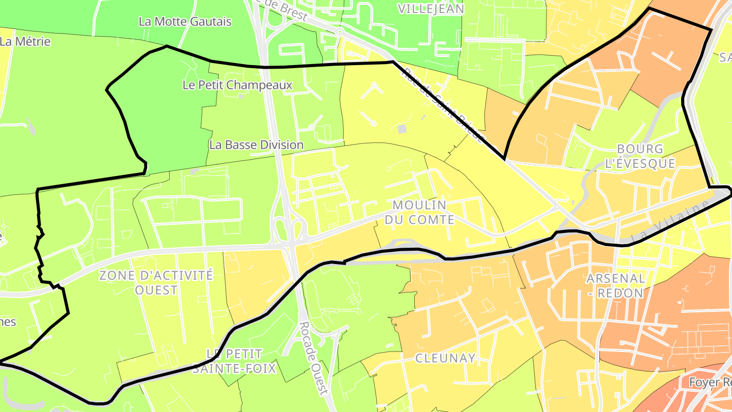 Carte des prix de l'immobilier Bourg l'Évesque - La Touche - Moulin du Comte