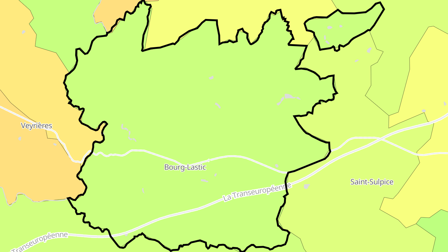 Carte des prix de l'immobilier Bourg-Lastic
