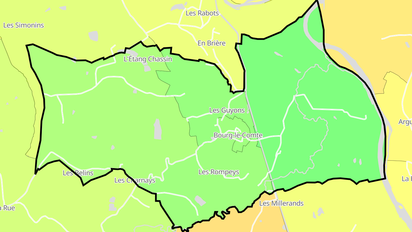 Carte des prix de l'immobilier Bourg-le-Comte