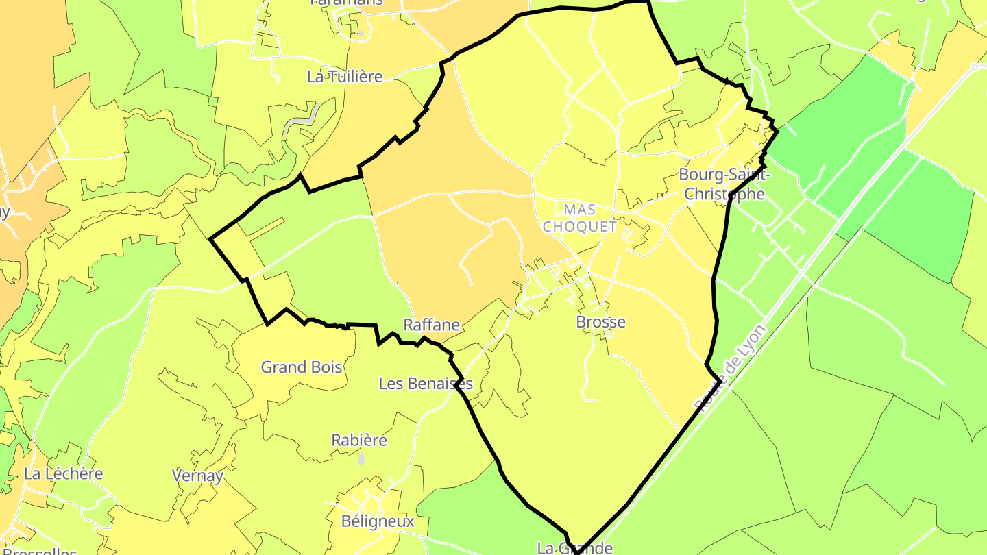 Carte des prix de l'immobilier Bourg-Saint-Christophe