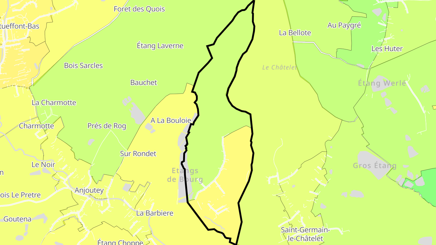 Carte des prix de l'immobilier Bourg-sous-Châtelet