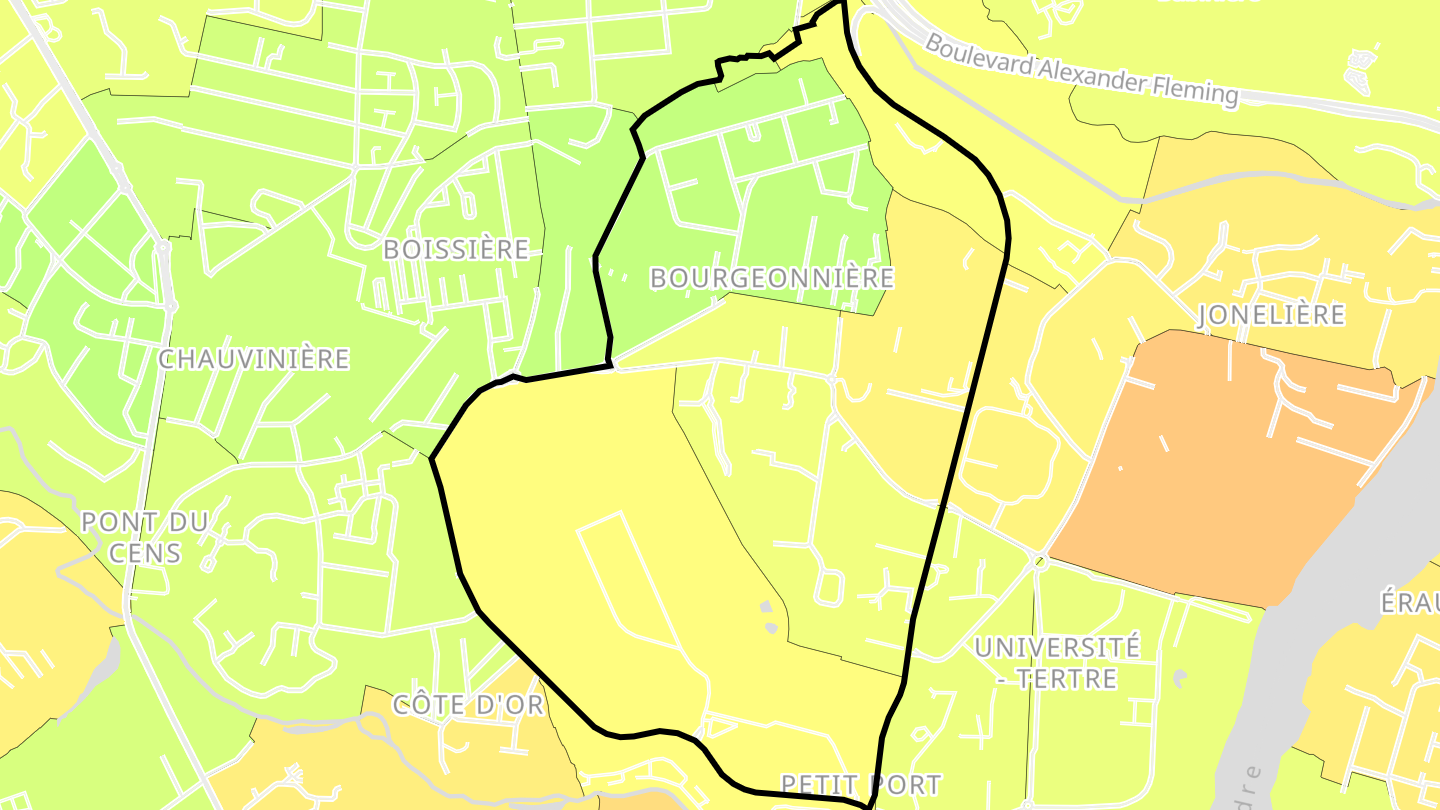 Carte des prix de l'immobilier Bourgeonnière - Petit Port