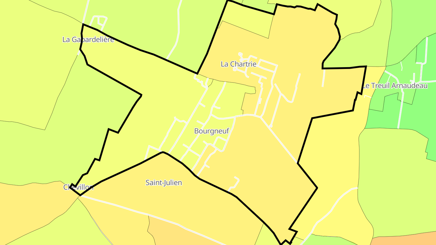 Carte des prix de l'immobilier Bourgneuf