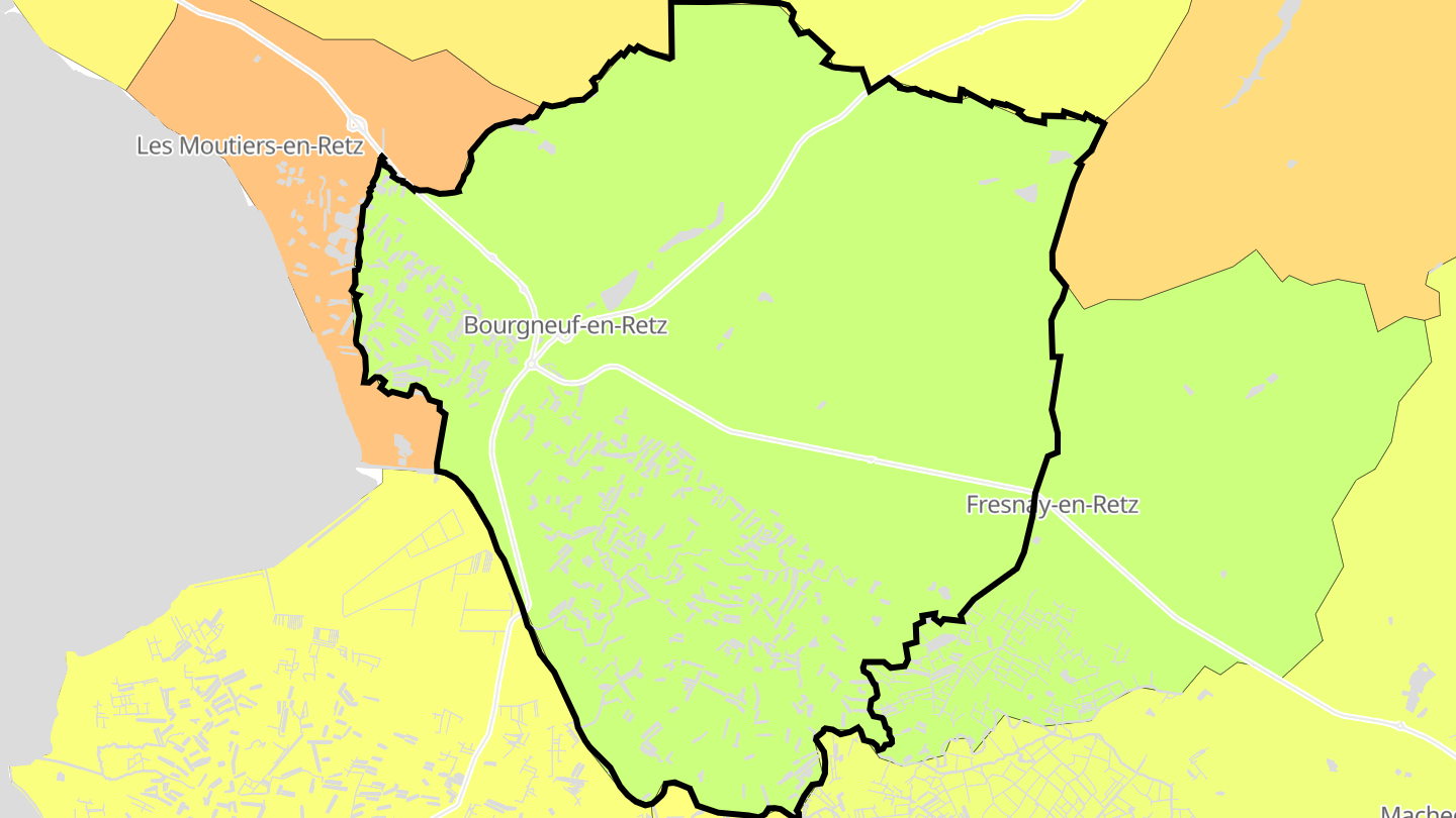Carte des prix de l'immobilier Bourgneuf-en-Retz