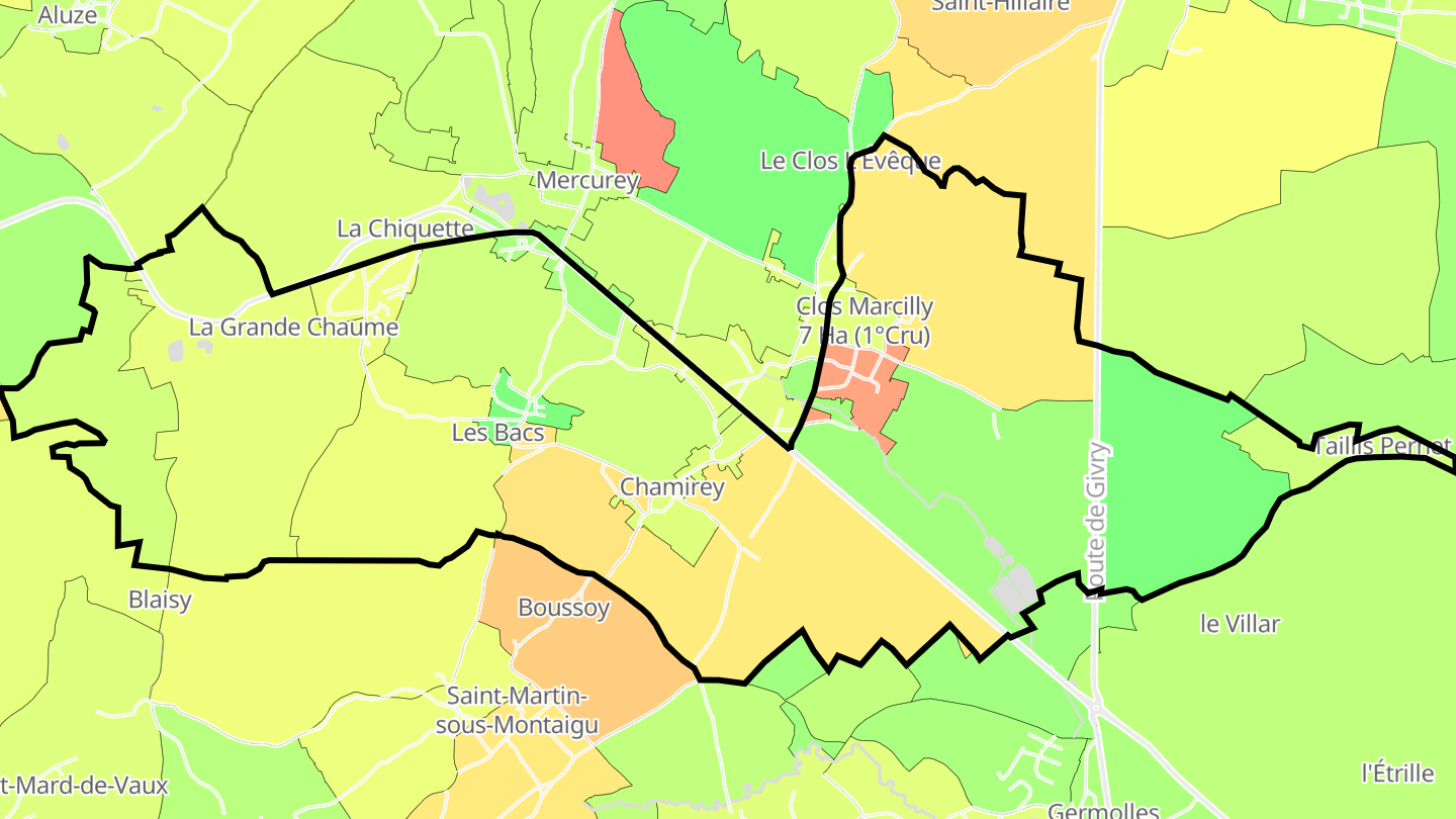 Carte des prix de l'immobilier Bourgneuf-Val-d'Or