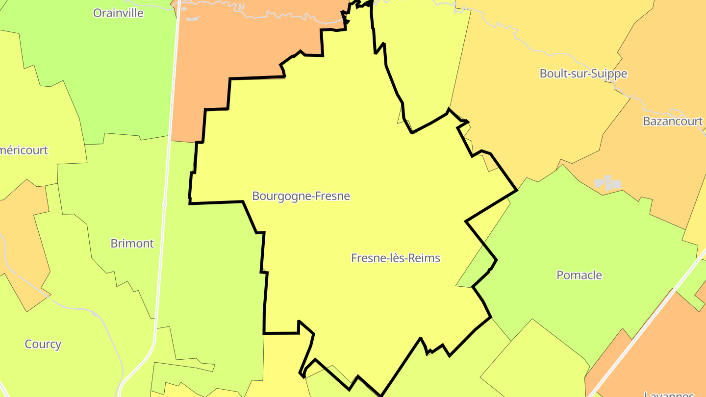 Carte des prix de l'immobilier Bourgogne-Fresne