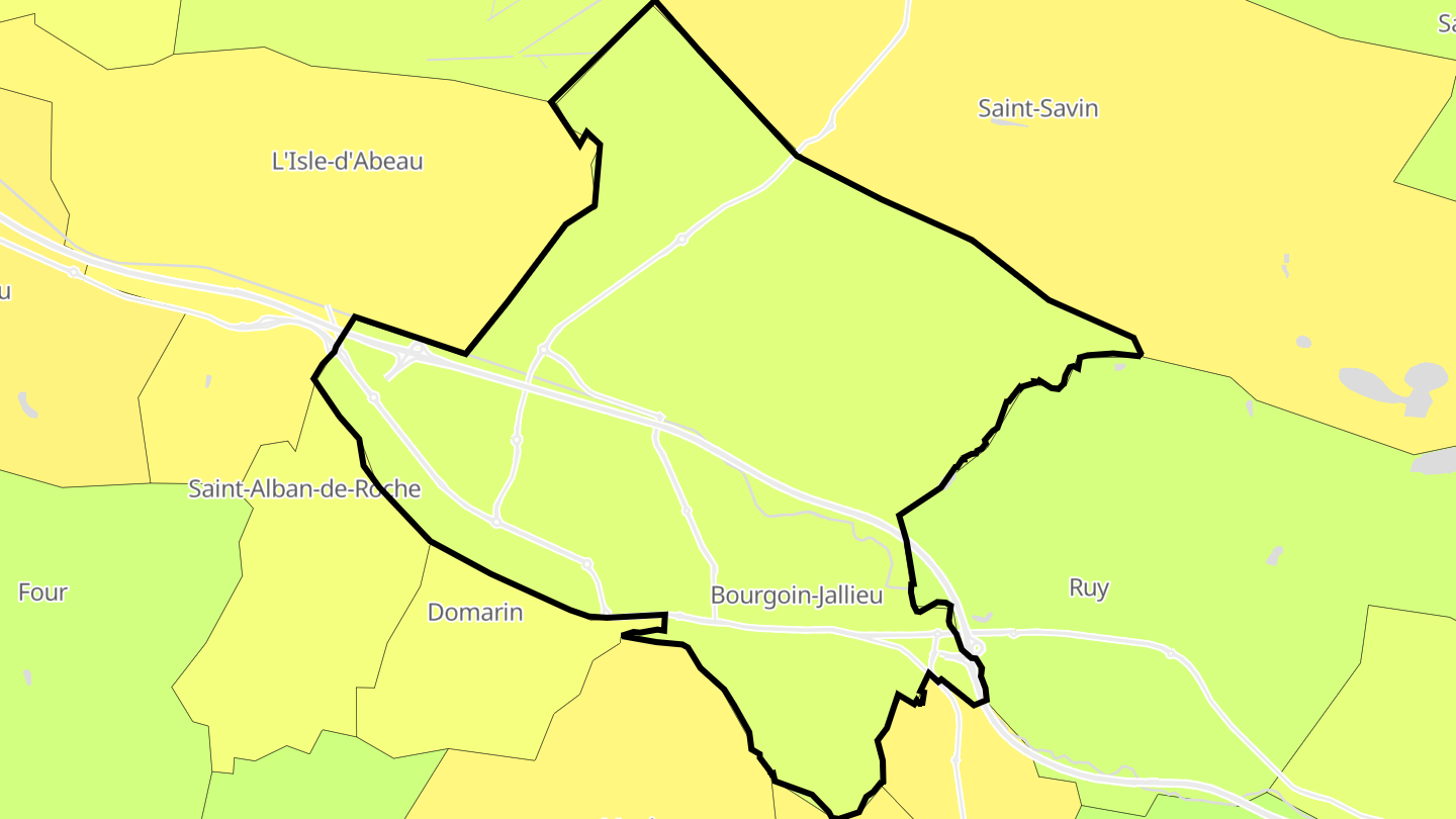 Carte des prix de l'immobilier Bourgoin-Jallieu