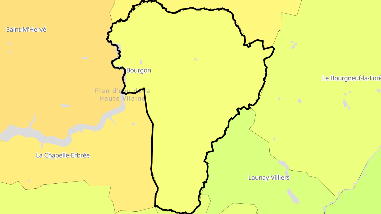 Carte des prix de l'immobilier Bourgon