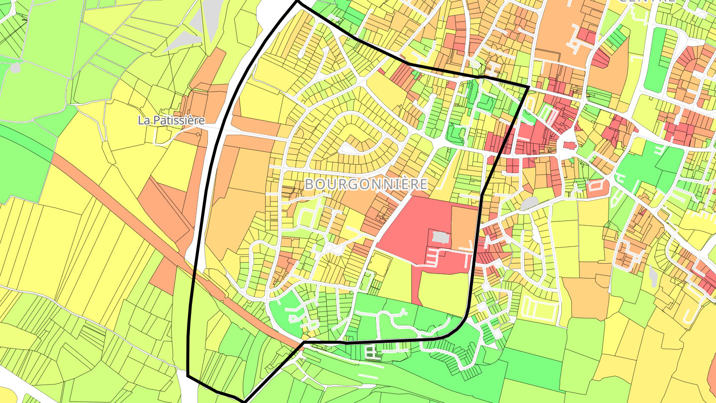 Carte des prix de l'immobilier Bourgonnière