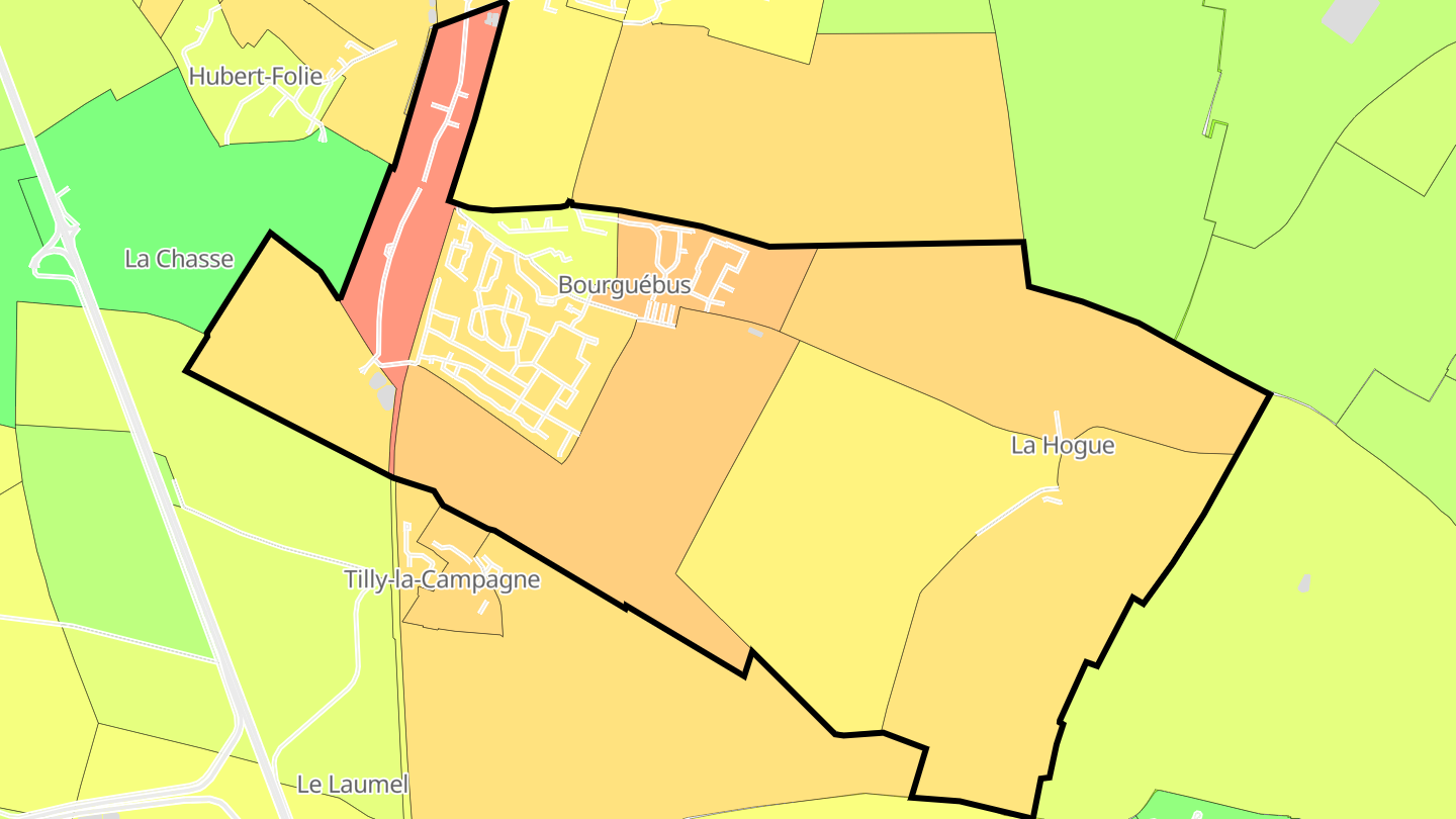 Carte des prix de l'immobilier Bourguébus