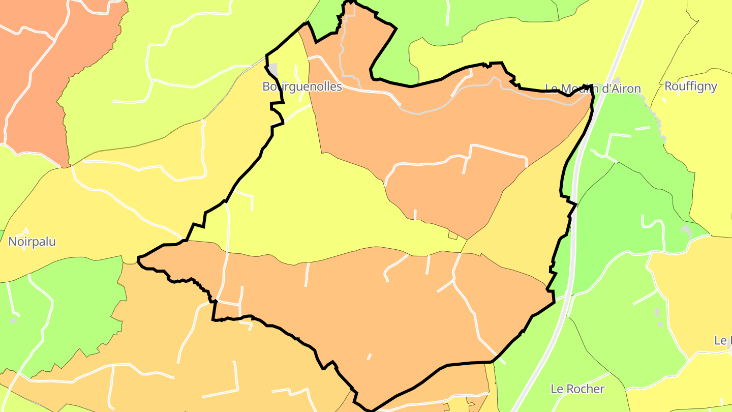 Carte des prix de l'immobilier Bourguenolles