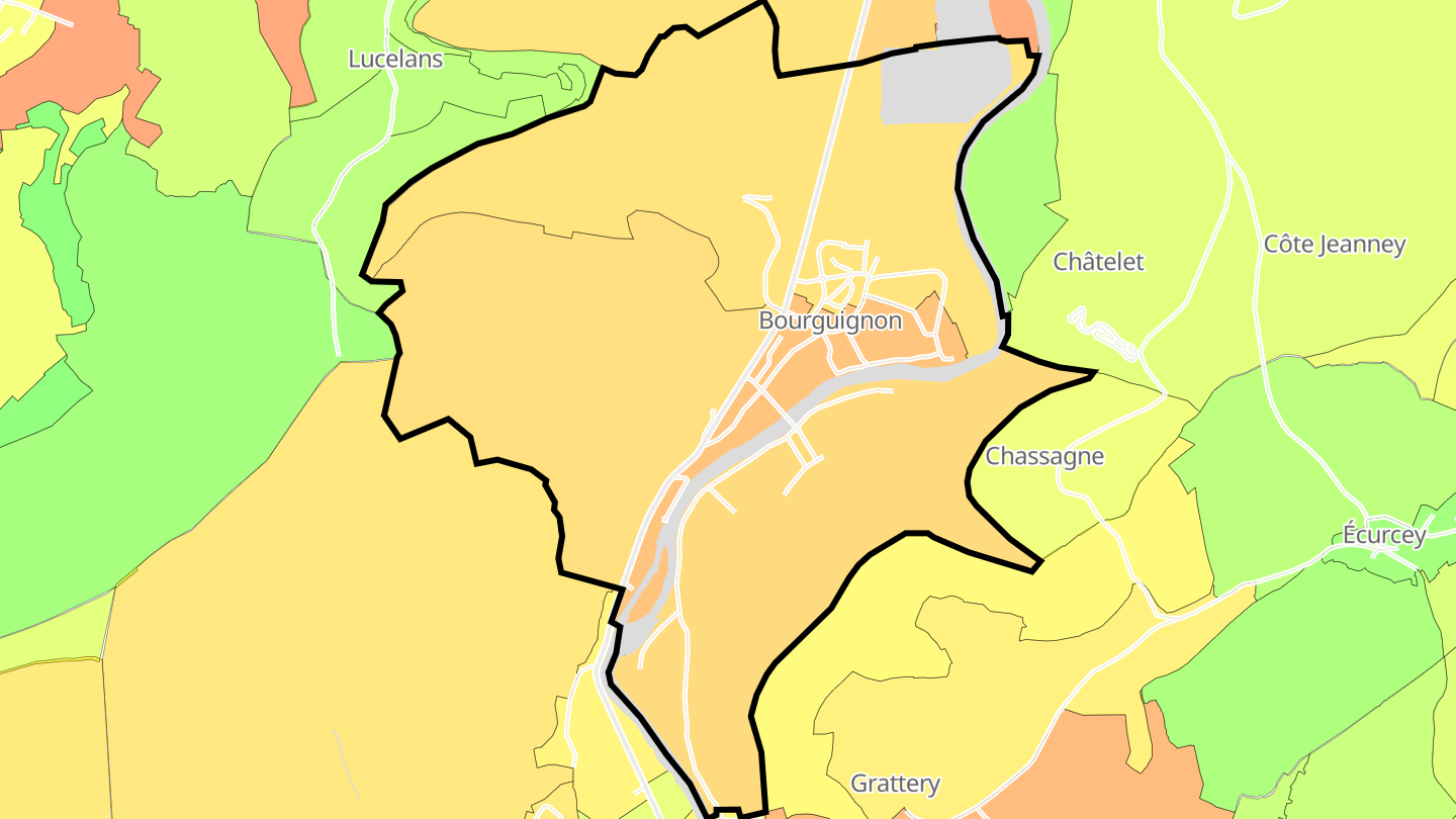 Carte des prix de l'immobilier Bourguignon