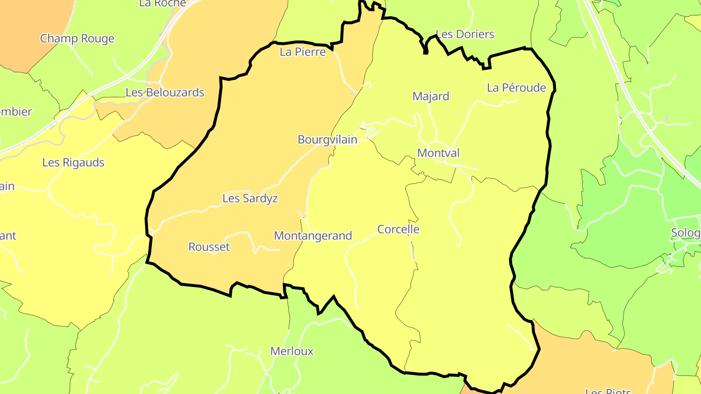 Carte des prix de l'immobilier Bourgvilain