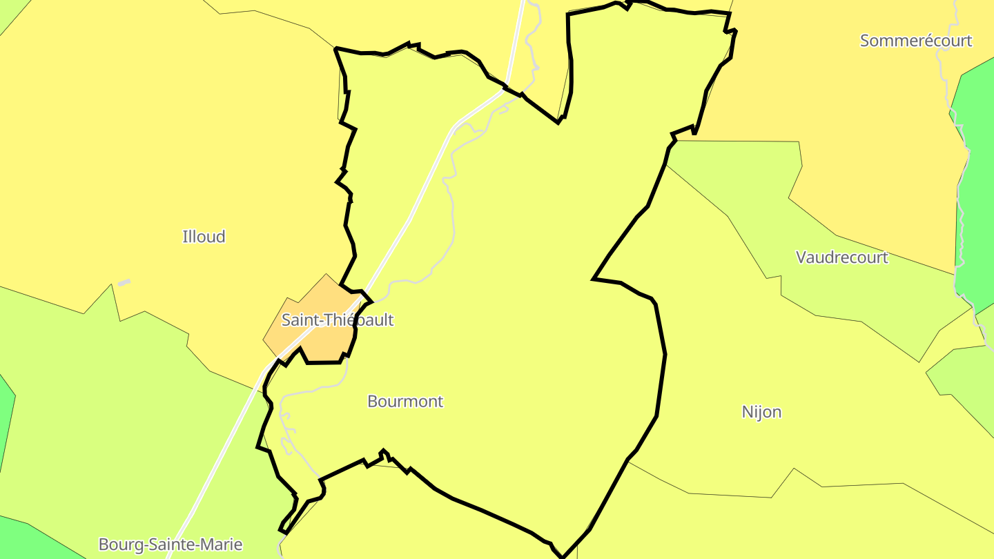 Carte des prix de l'immobilier Bourmont