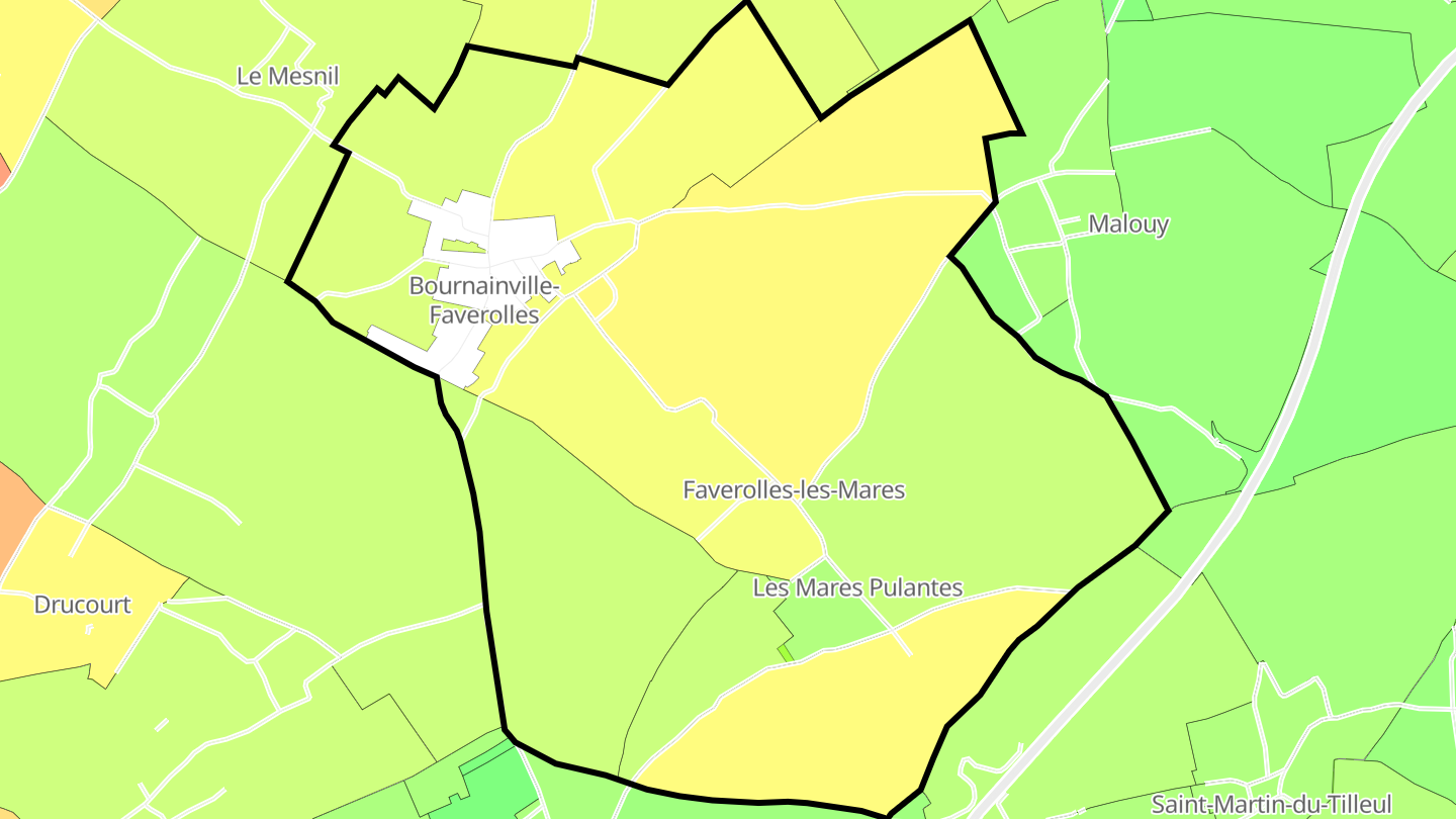 Carte des prix de l'immobilier Bournainville-Faverolles