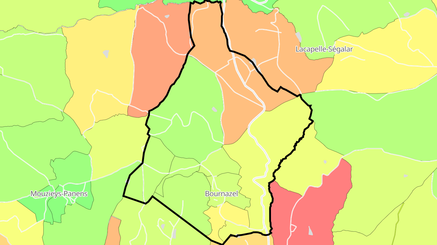 Carte des prix de l'immobilier Bournazel