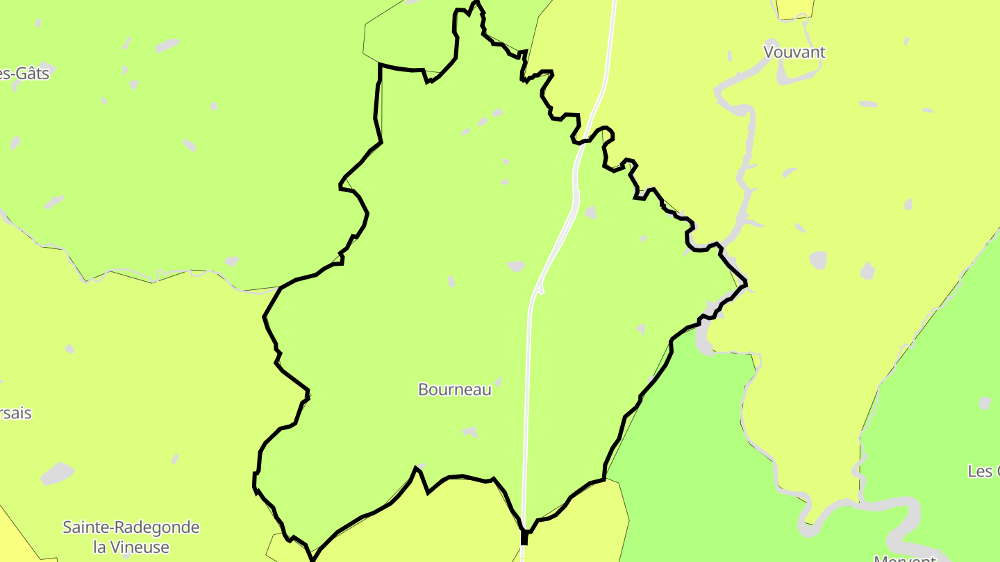 Carte des prix de l'immobilier Bourneau