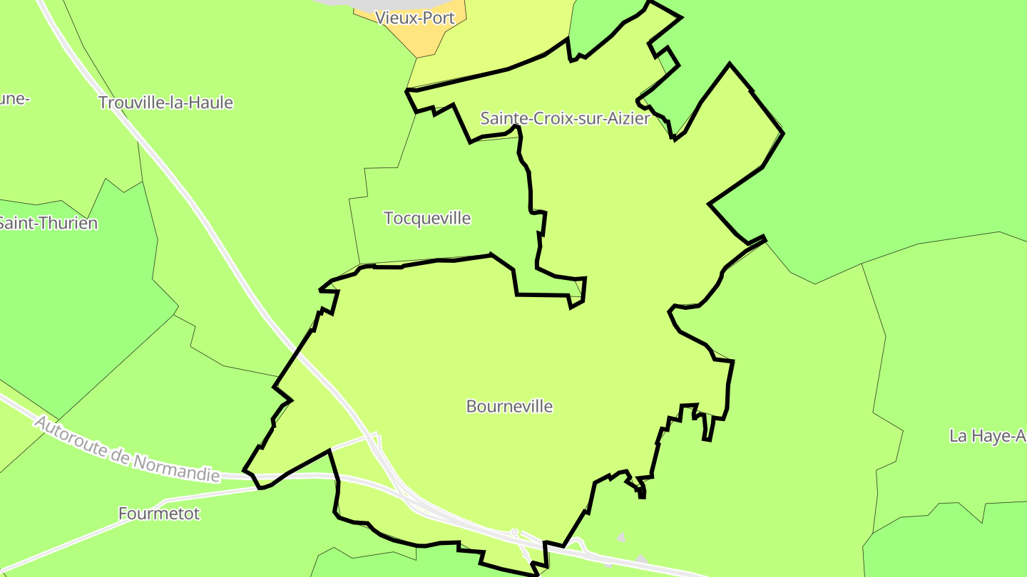 Carte des prix de l'immobilier Bourneville-Sainte-Croix