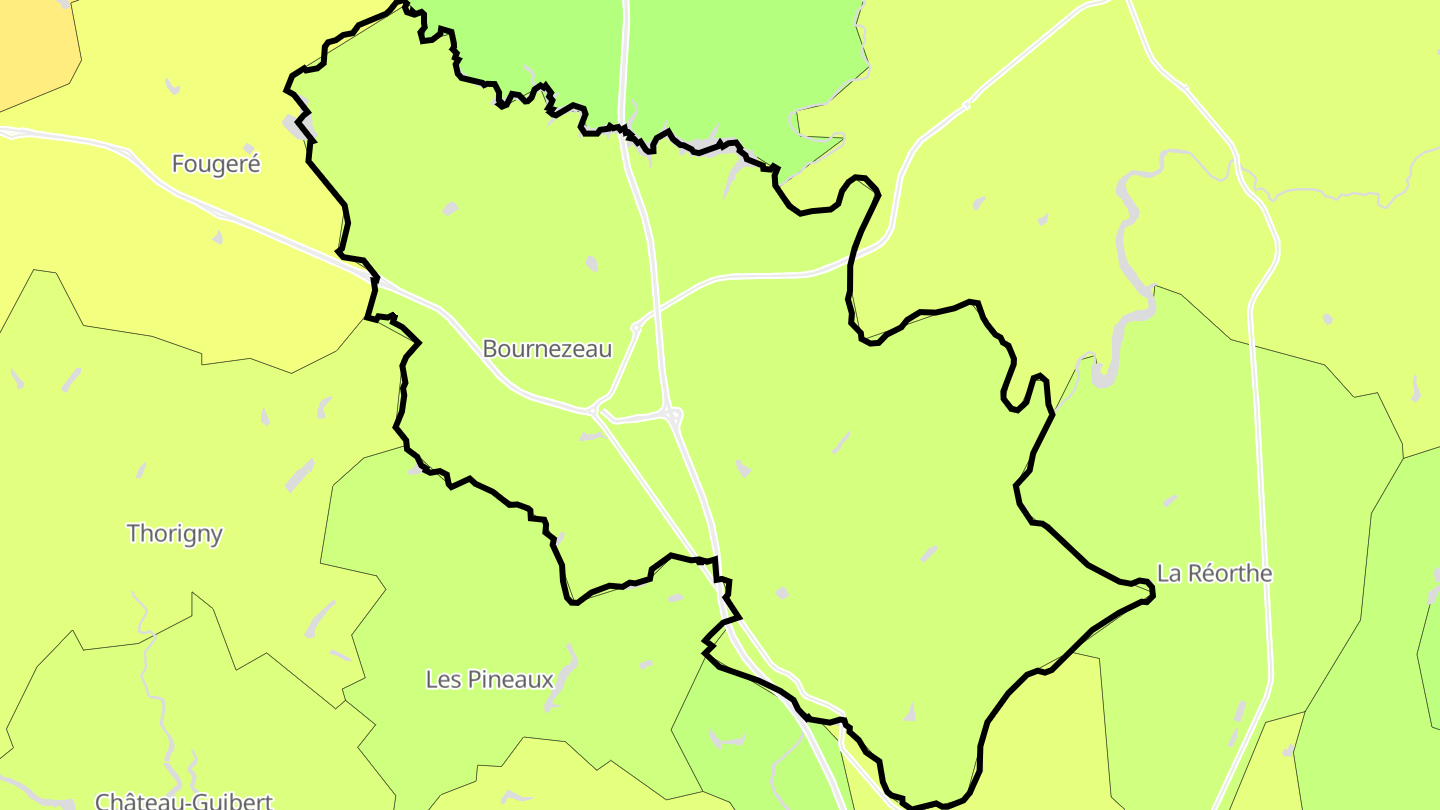 Carte des prix de l'immobilier Bournezeau