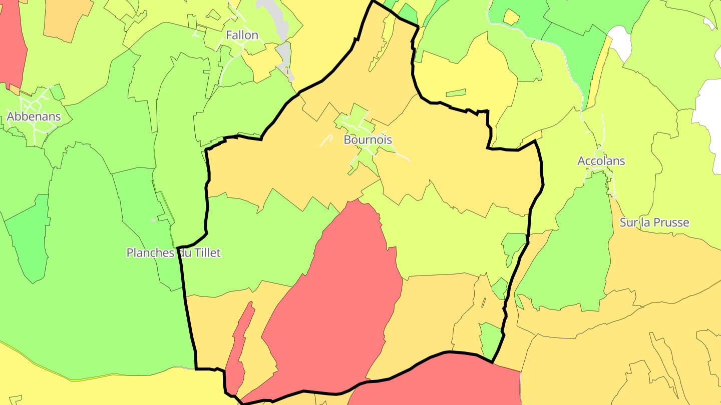 Carte des prix de l'immobilier Bournois