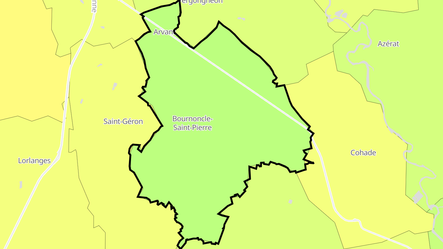 Carte des prix de l'immobilier Bournoncle-Saint-Pierre