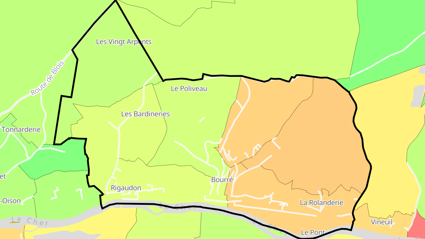 Carte des prix de l'immobilier Bourré