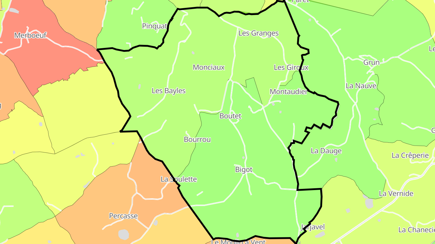 Carte des prix de l'immobilier Bourrou