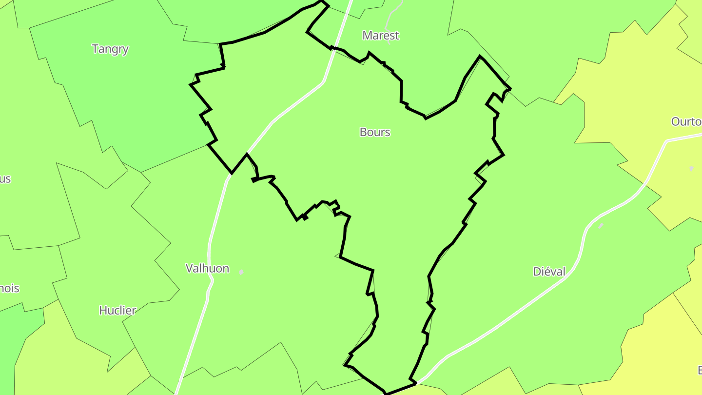 Carte des prix de l'immobilier Bours