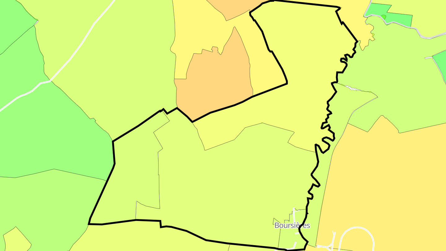 Carte des prix de l'immobilier Boursières