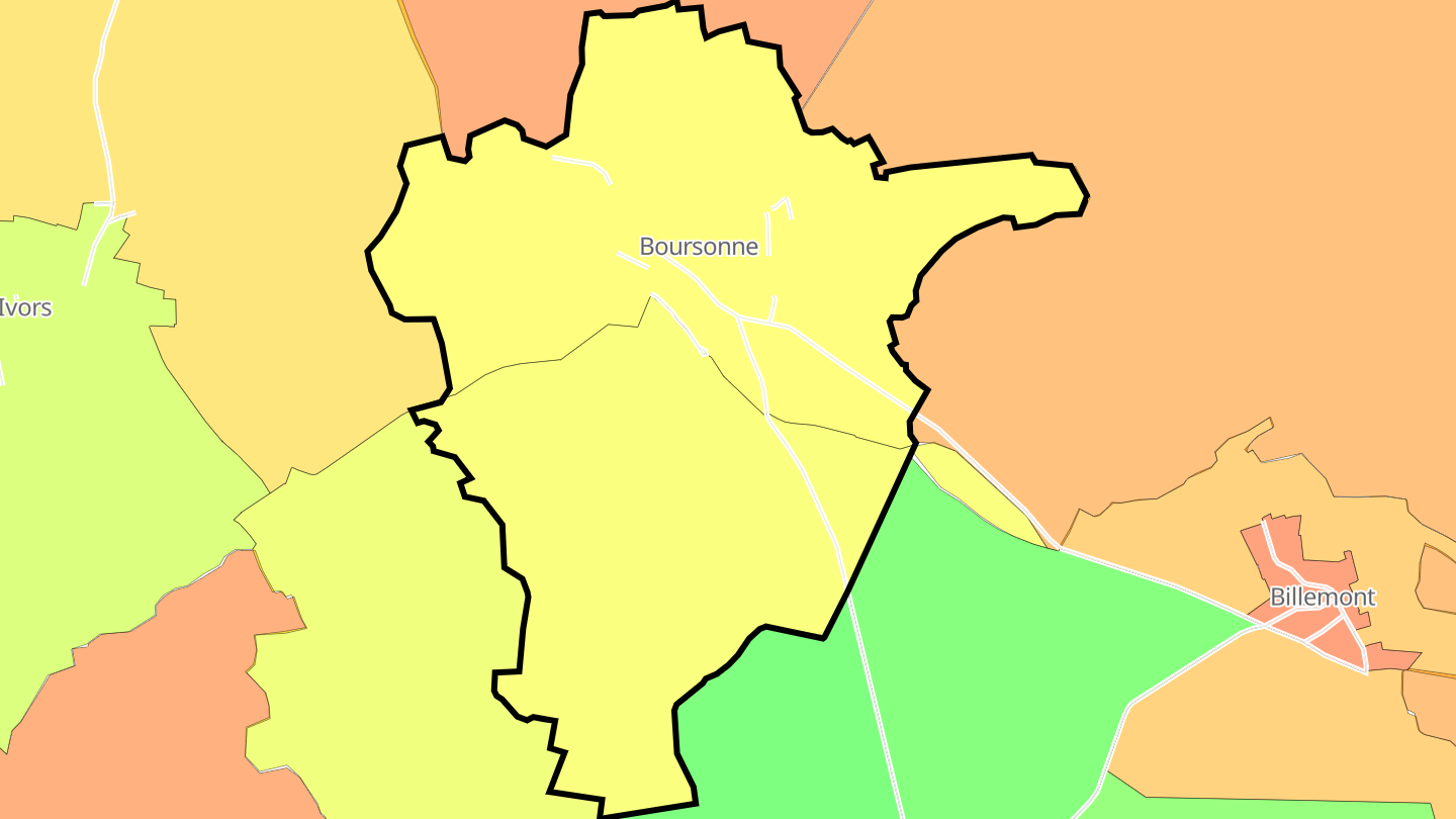 Carte des prix de l'immobilier Boursonne