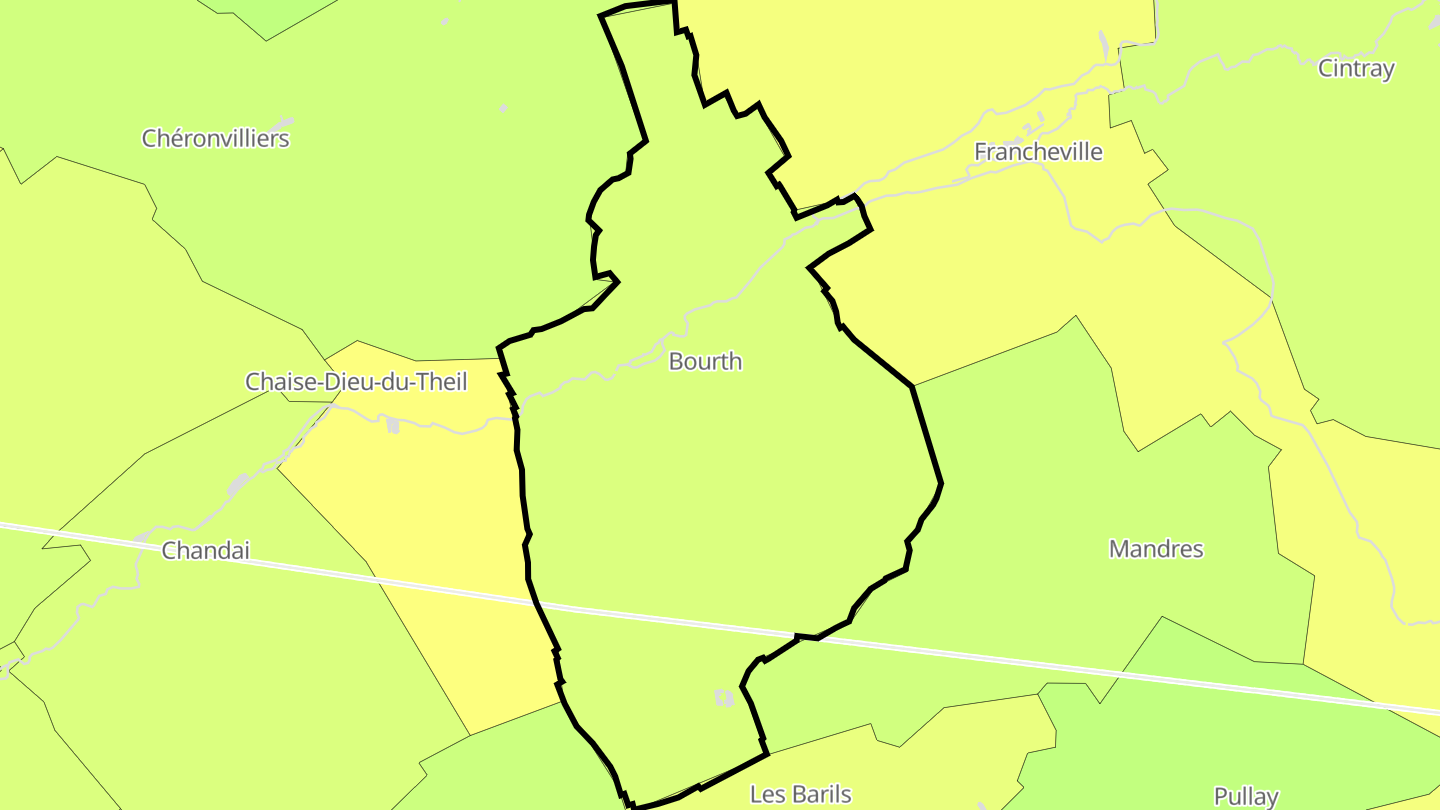 Carte des prix de l'immobilier Bourth