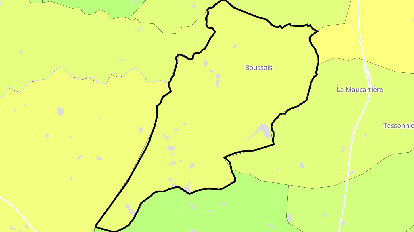 Carte des prix de l'immobilier Boussais